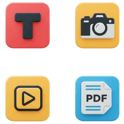 Gain comprehensive insights by analyzing a diverse array of file types: texts, photos, videos, and PDFs. All centered on a single topic.