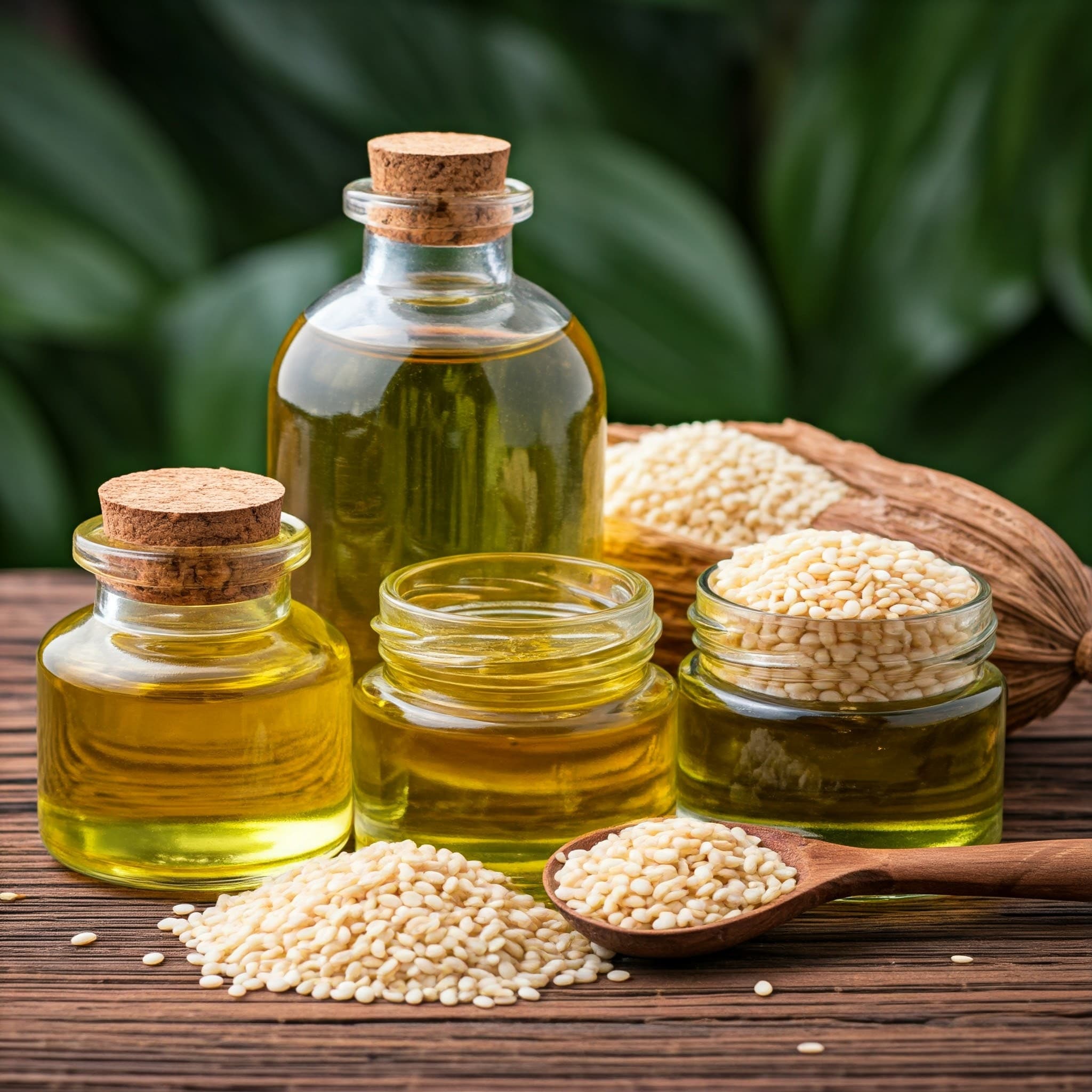 以芝麻为成分制成的按摩油(AI生成的图片)