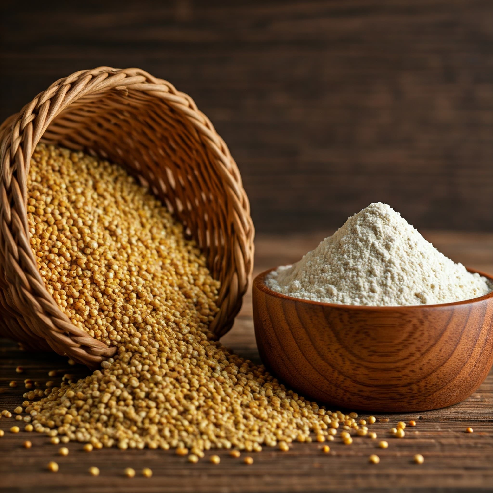 دقيق السورغم (صورة تم إنشاؤها بواسطة الذكاء الاصطناعي)