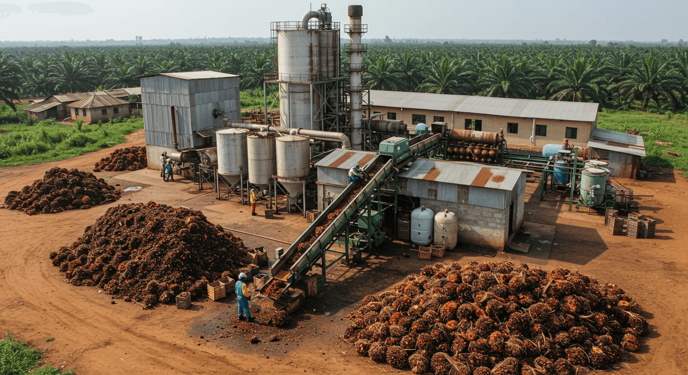 Palm oil factory in Nigeria (AI-generated image)