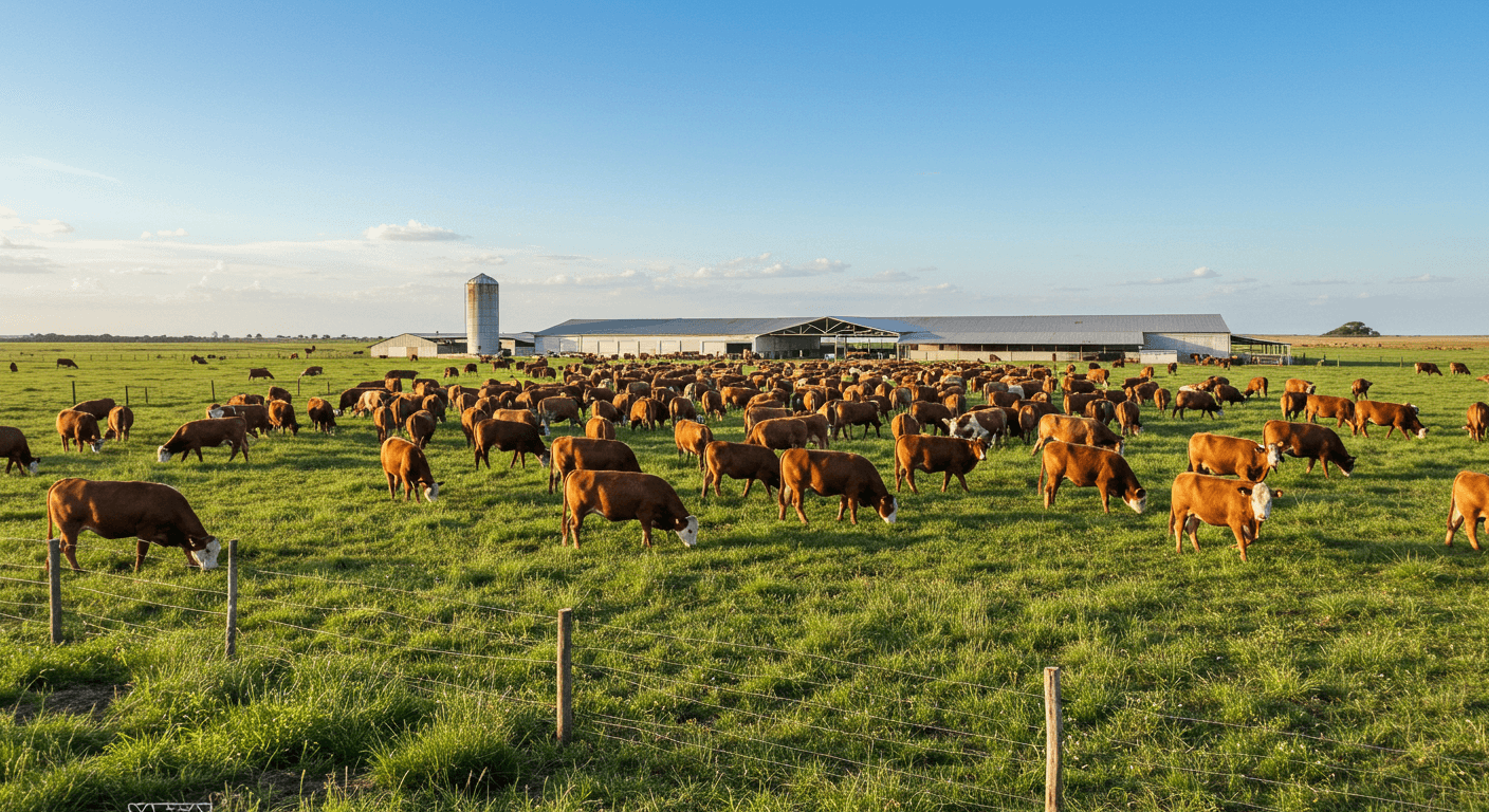 Une ferme d'élevage bovine en Argentine (image générée par IA)