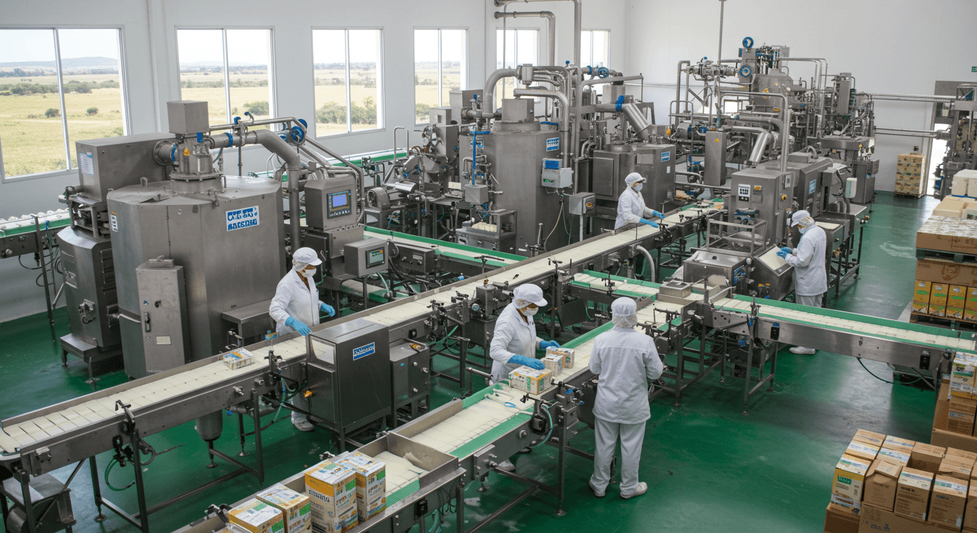 아르헨티나의 분유 생산 라인 (AI 생성 이미지)