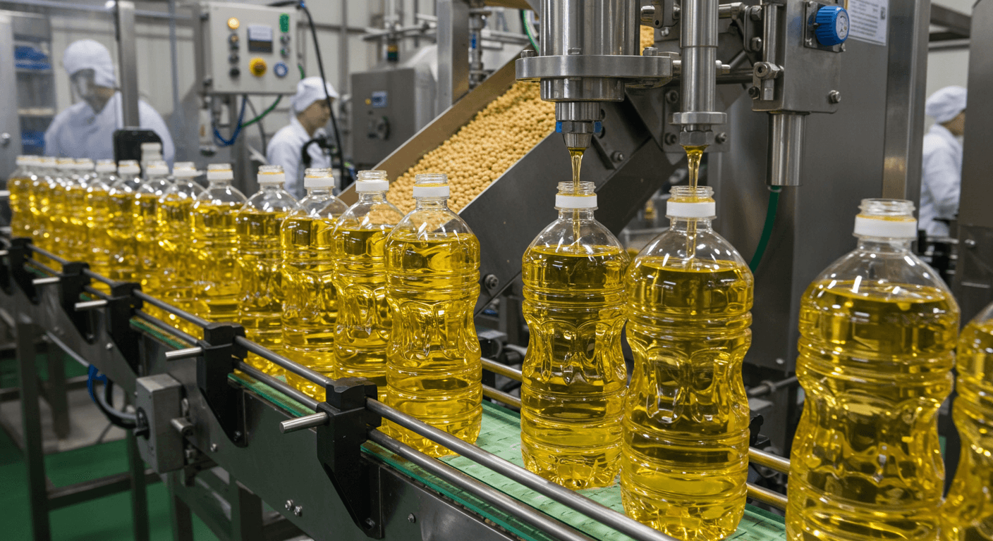西班牙的大豆油生产线（AI 生成的图像）