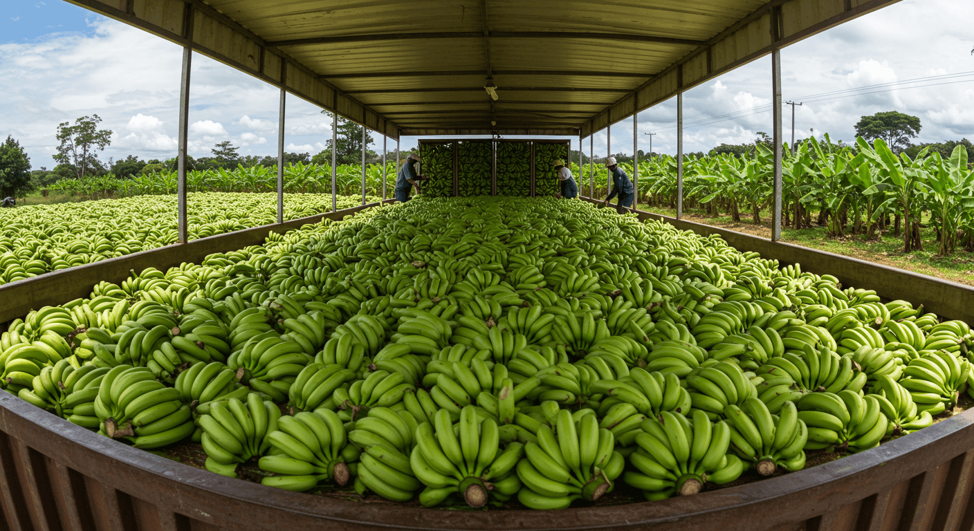 Bananen bereit für den Export aus Kolumbien (KI-generiertes Bild).