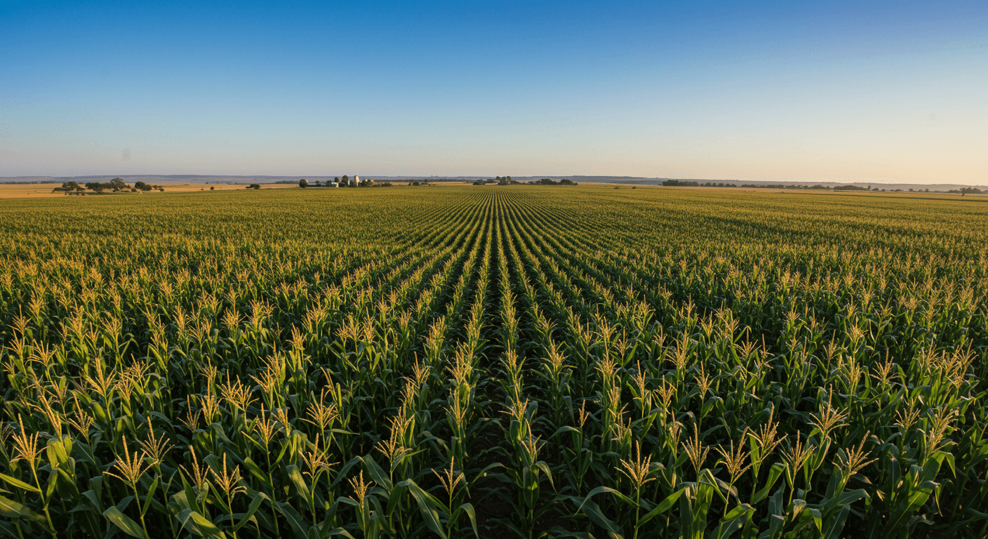 Um campo de milho na África do Sul (imagem gerada por IA).