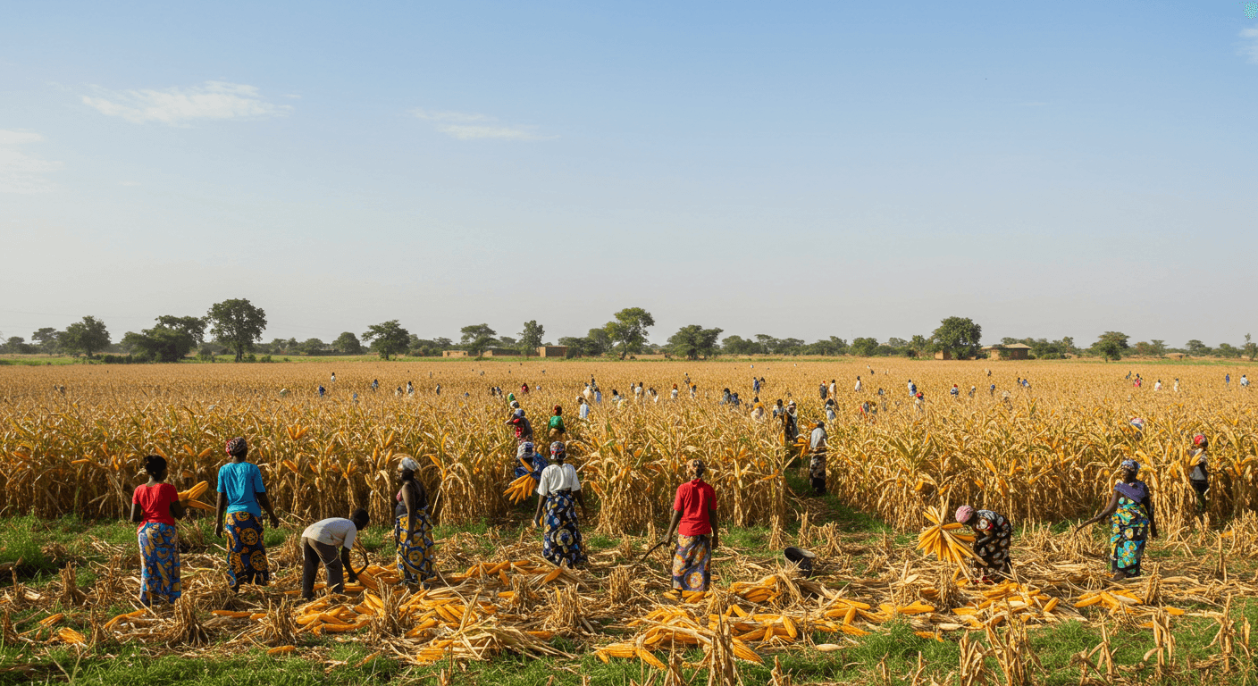 马里的玉米收获（由人工智能生成的图像）