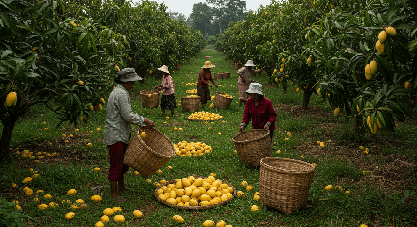 Mango harvest in Vietnam (AI-generated image).