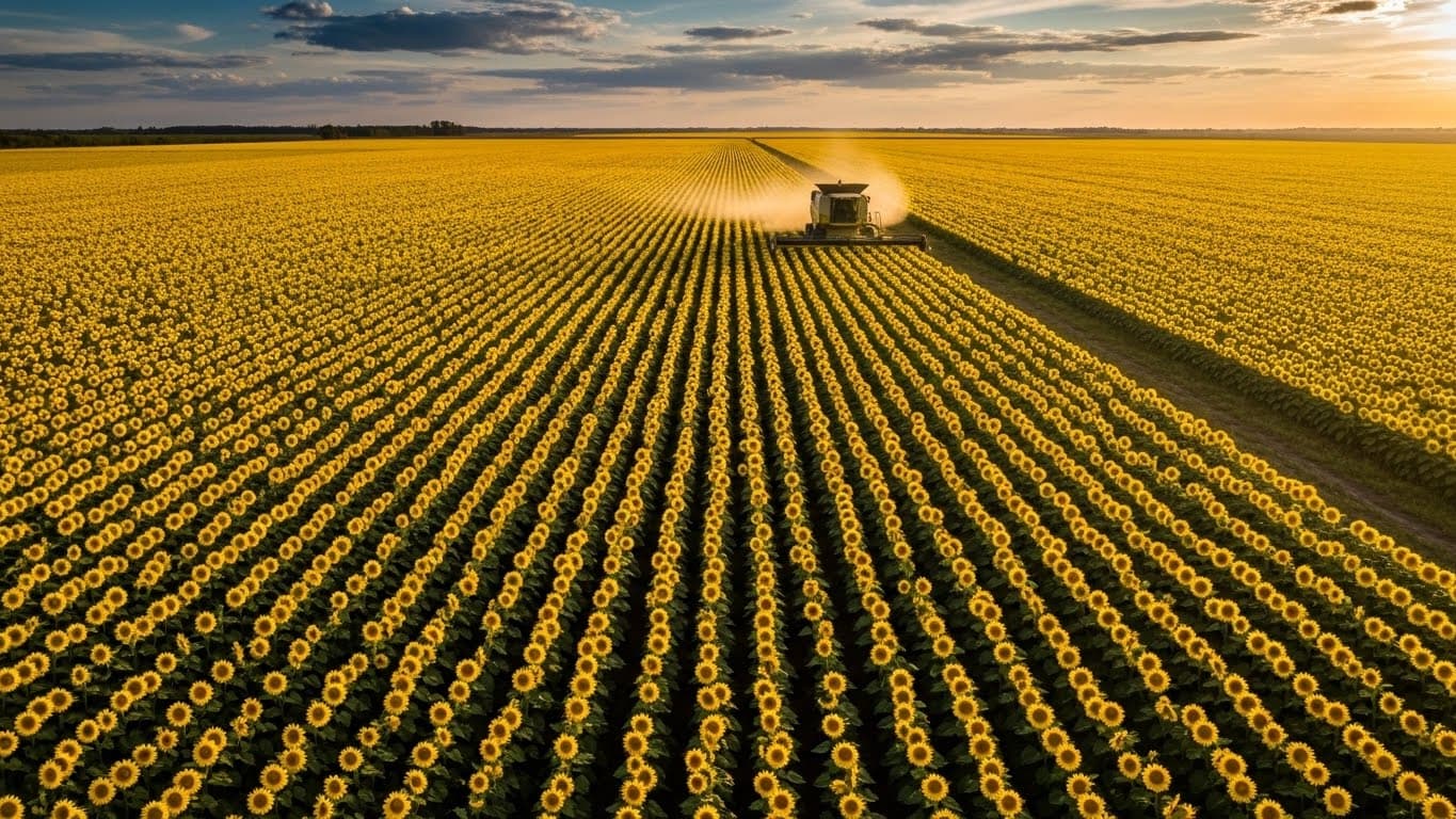 Cánh đồng hoa hướng dương tại Argentina (hình ảnh do AI tạo ra)
